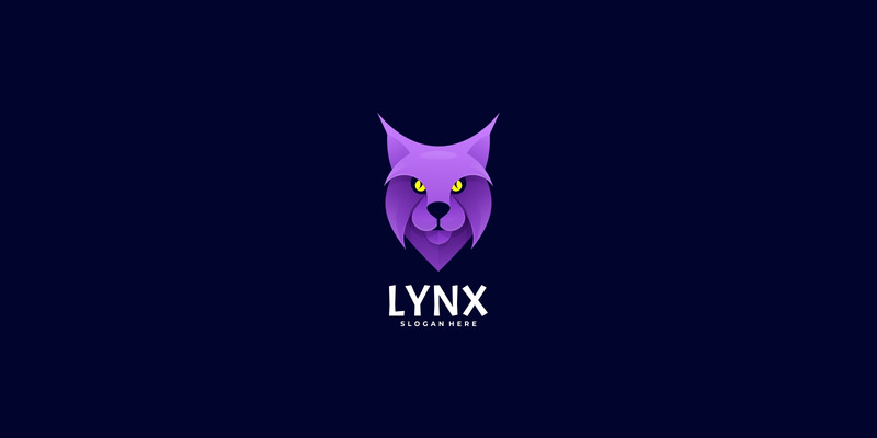 Estilo de logotipo degradado de cabeza de lince - Características Imagen 1