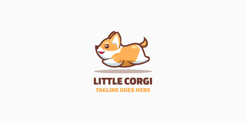 Mały Corgi Proste Logo Maskotki - Obraz funkcji 1