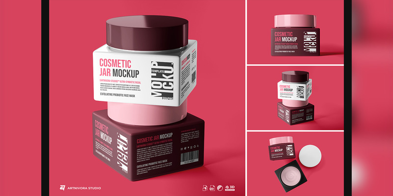 Cosmetic Jar Mockup Sets Design - Features Image 1