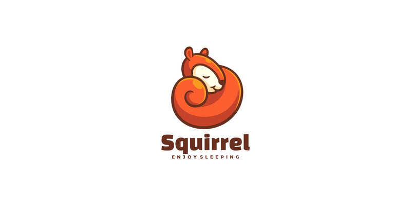 Sleep Squirrel Mascot Cartoon Logo - Features Image 1