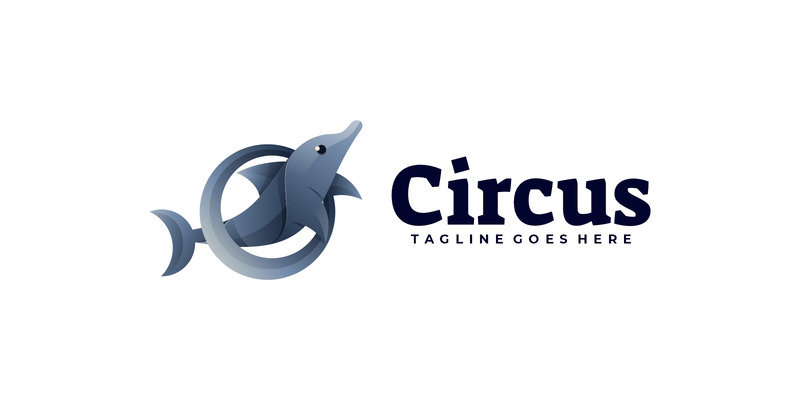 Logo gradiente del delfino del circo - Caratteristiche Immagine 1