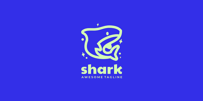 Shark Line Art Logo Design - Features Image 1