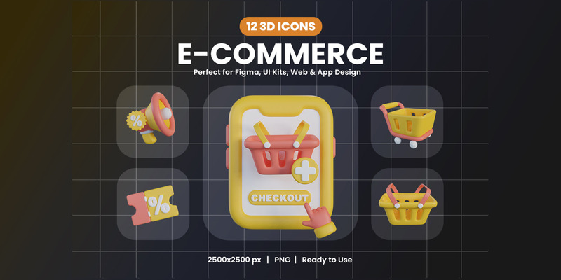 E-commerce 3D Icon Pack 7412 - Features Image 1