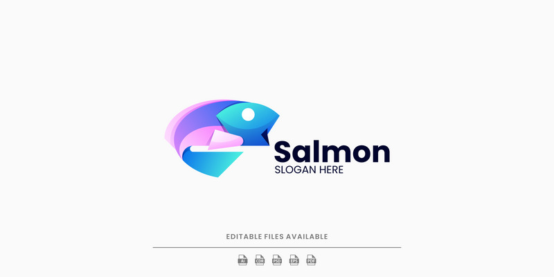 Łosoś Gradientowe Kolorowe Logo - Obraz funkcji 1