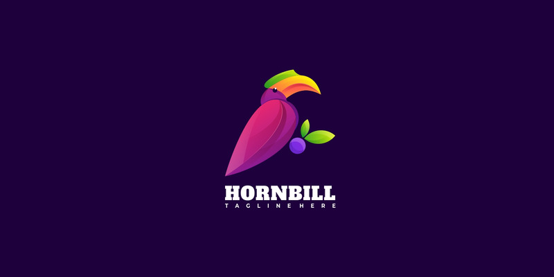 Красочный шаблон логотипа Hornbill Gradient Colorful - Features Image 1