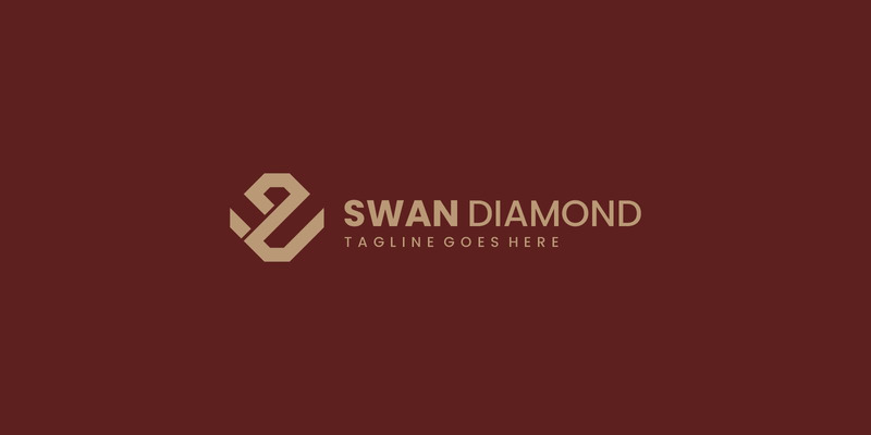Prosty styl logo łabędź diament - Obraz funkcji 1