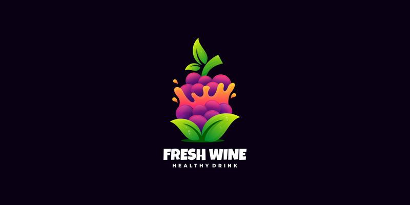 Kolorowe Logo Gradientu Świeżego Wina - Obraz funkcji 1