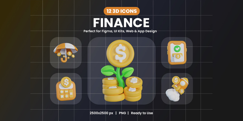 Finance 3D Icon Pack Design 214 - Features Image 1