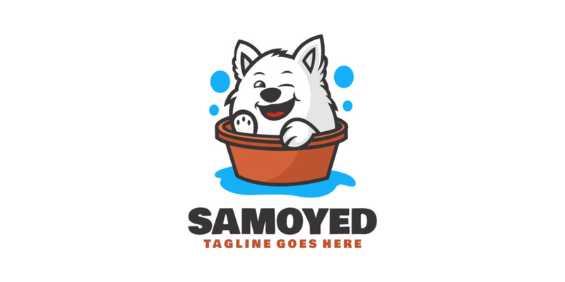 Mascote Samoieda Desenho Animado Logotipo 1 - Features Image 1