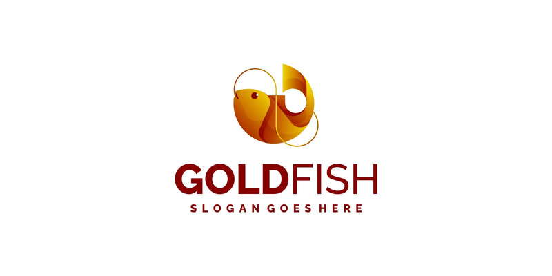 Gradient Modern Gold Fish Logo Design - Features Image 1