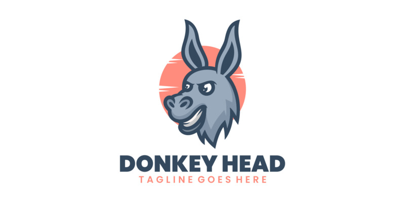 Logo de dessin animé de mascotte de tête d'âne - Caractéristiques de l’image 1