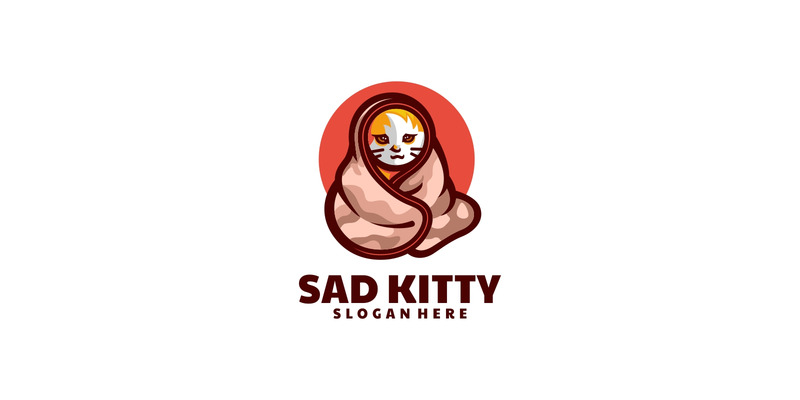 Estilo de logotipo de dibujos animados de gatito triste - Características Imagen 1