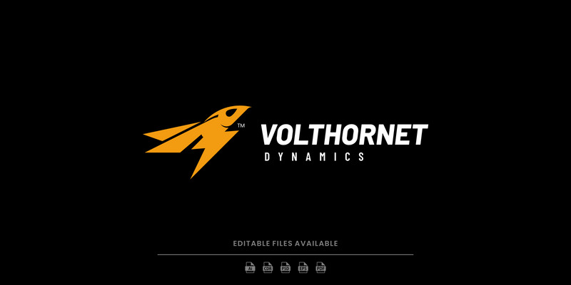 Flat Modern Electric Hornet Mark Logo Design - Features Image 1