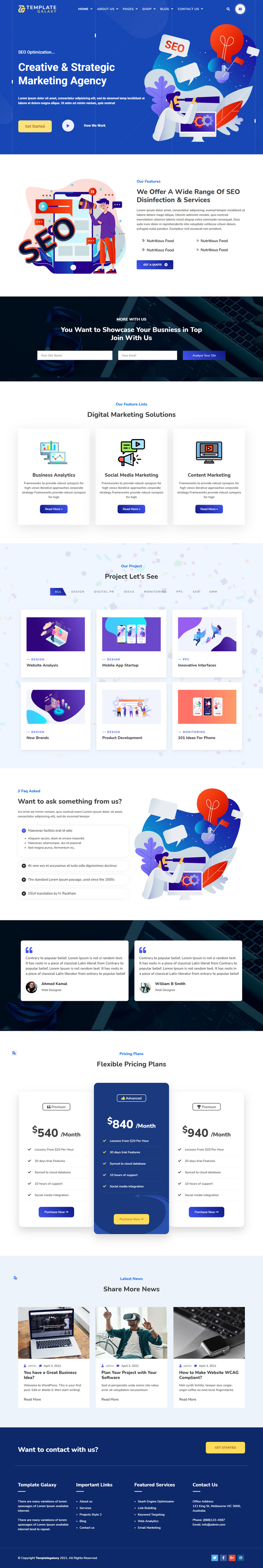Templategalaxy - SEO & Digital Marketing WordPress Theme - Features Image 1