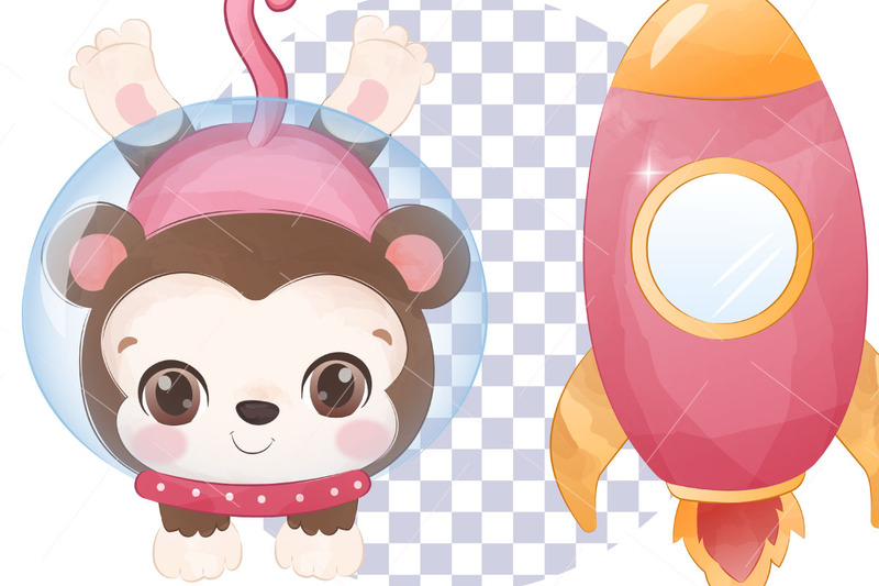Space Series Little Monkey Clip-art - Features Image 2