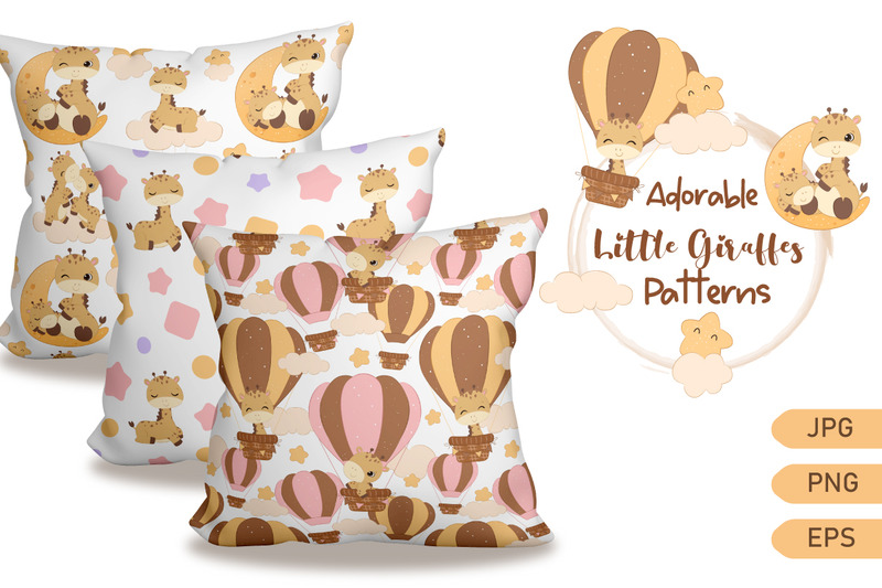 Nette Giraffen-nahtlose Muster - Illustration - Eigenschaften Bild 1