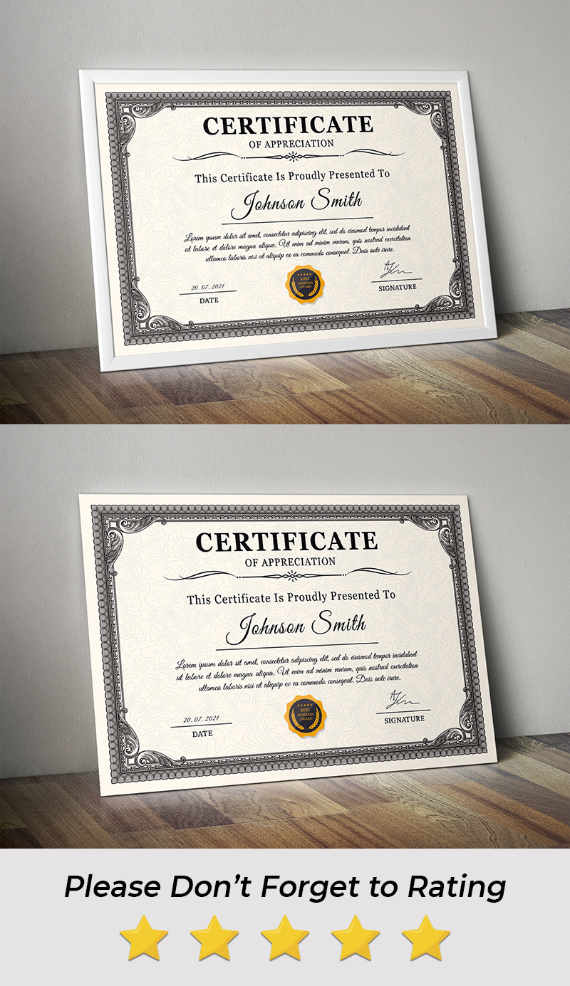 Modèle de récompense de certificat classique 03 - Caractéristiques de l’image 1