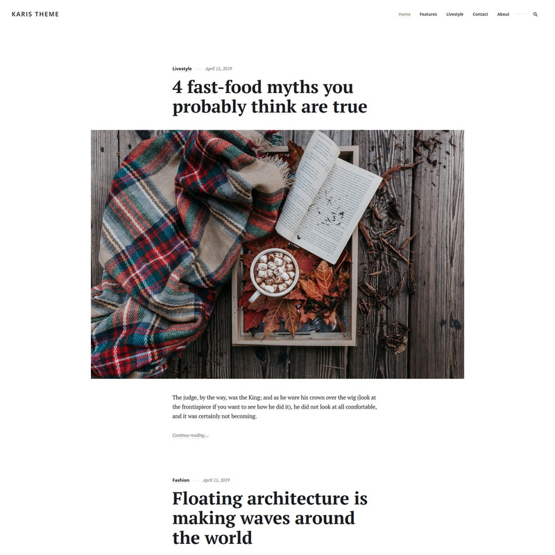 Karis - Personal Blog & Magazine WordPress Theme - Features Image 3