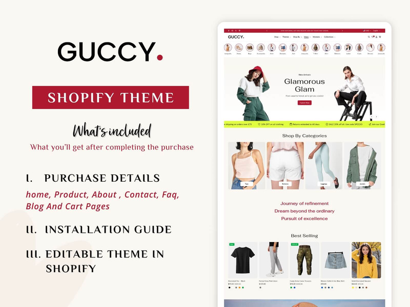 Guccy – Tema Shopify per la moda di lusso | Shopify 2.0 - Caratteristiche Immagine 1