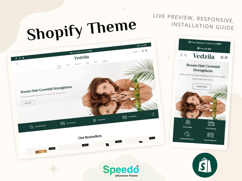 Vedzila — motyw Shopify 2.0 do pielęgnacji skóry | Motyw Shopify Beauty - Obraz funkcji 1