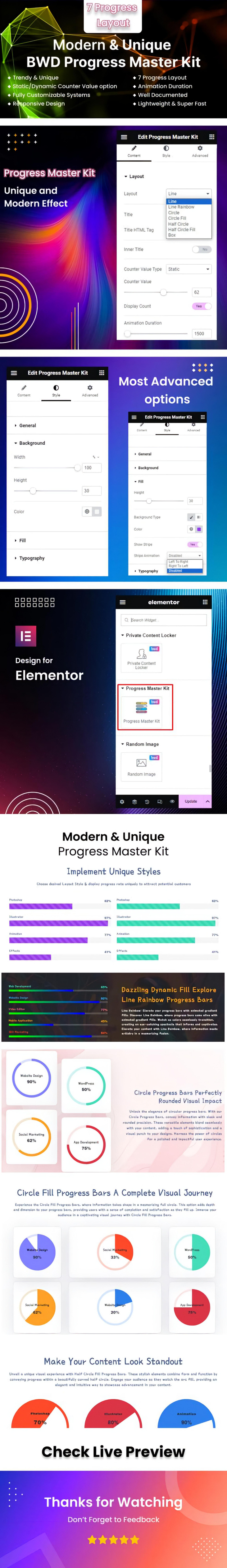BWD Progress Master Kit WordPress Plugin For Elementor - Features Image 1