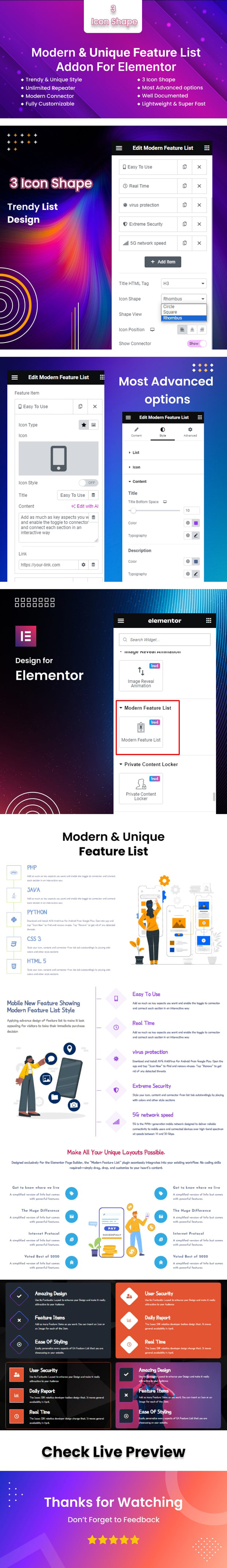 Modern Feature List WordPress Plugin For Elementor - Features Image 1