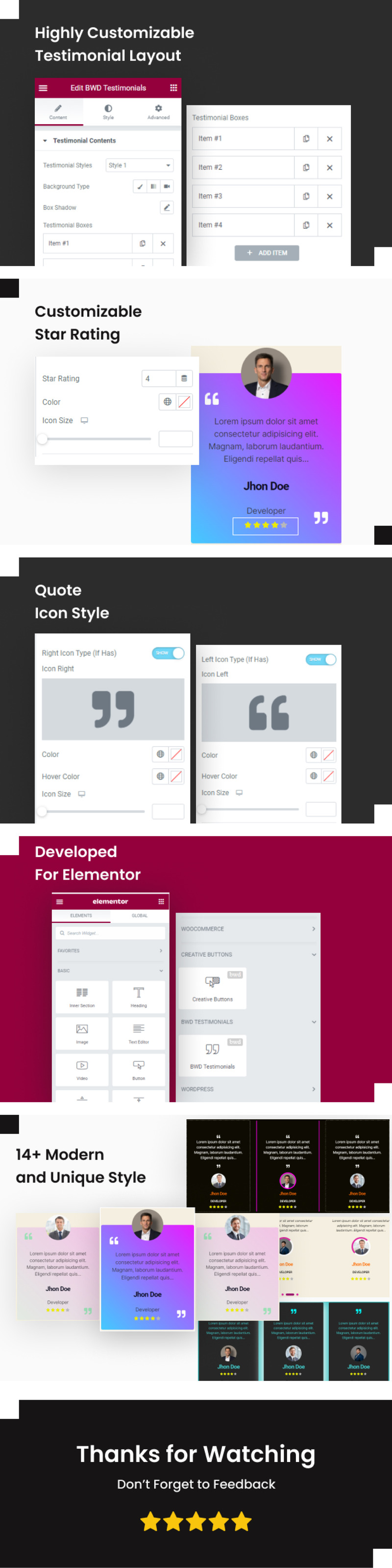 Testimonial WordPress Plugin For Elementor - Features Image 1