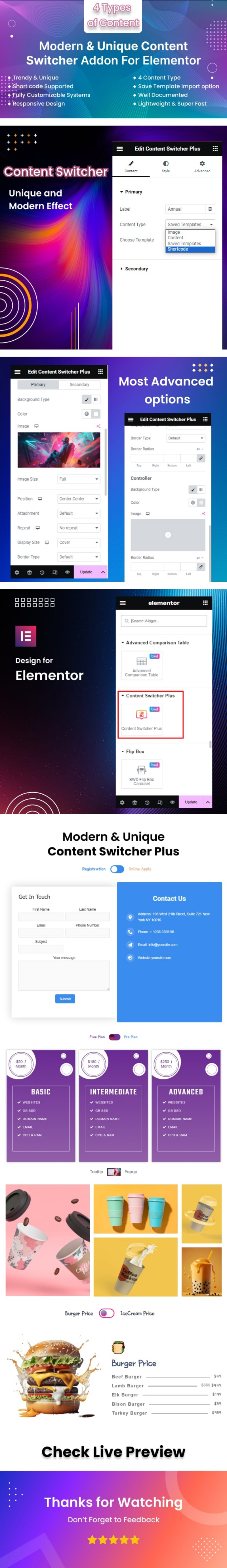 Content Switcher Plus WordPress Plugin For Elementor - Features Image 1