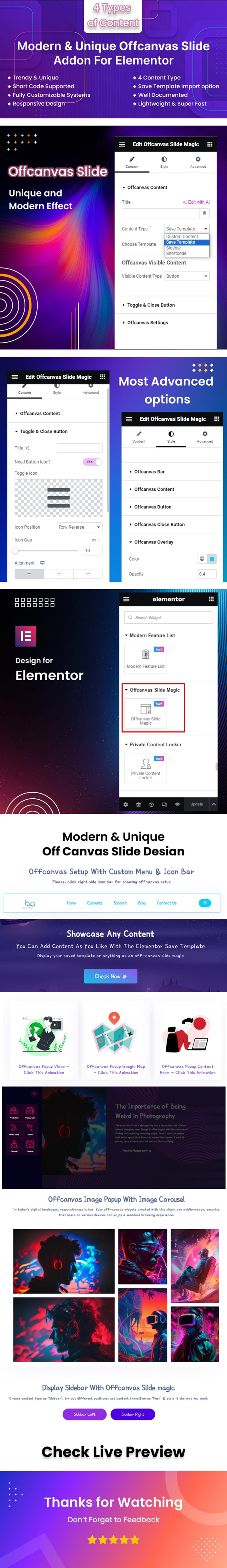 Offcanvas Slide Magic WordPress Plugin For Elementor - Features Image 1