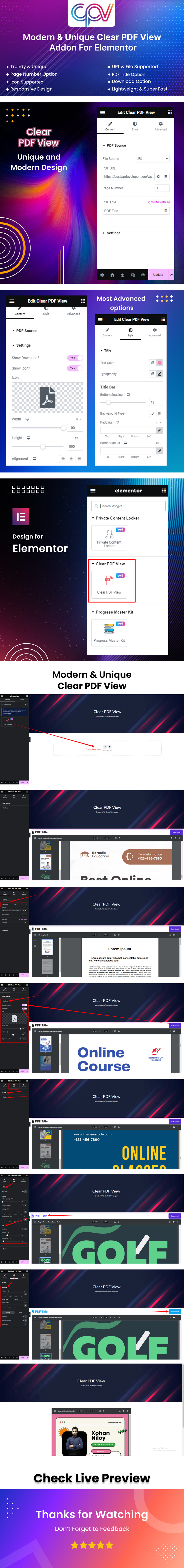 BWD Clear PDF View WordPress Plugin For Elementor - Features Image 1