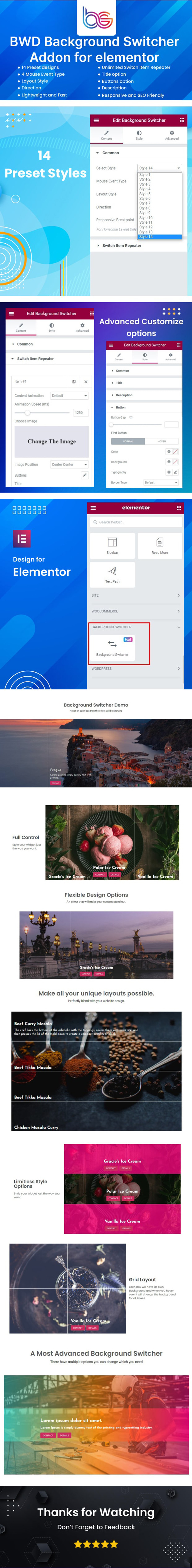 Background Switcher WordPress Plugin For Elementor - Features Image 1