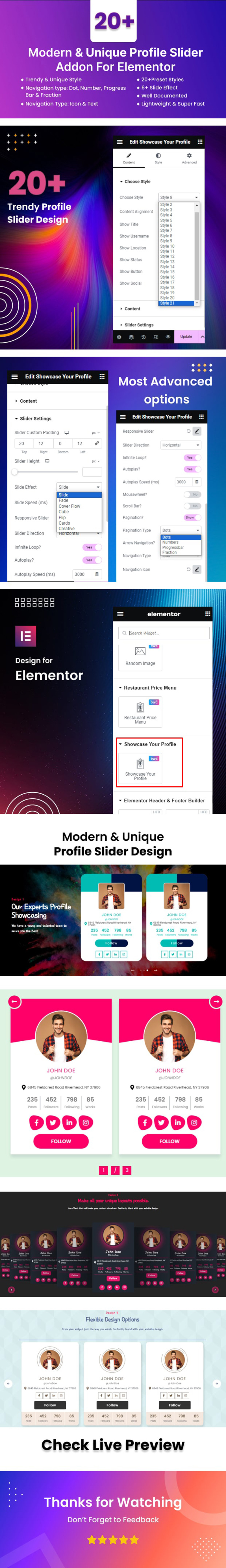 Showcase Your Profile Slider WordPress Plugin For Elementor - Features Image 1