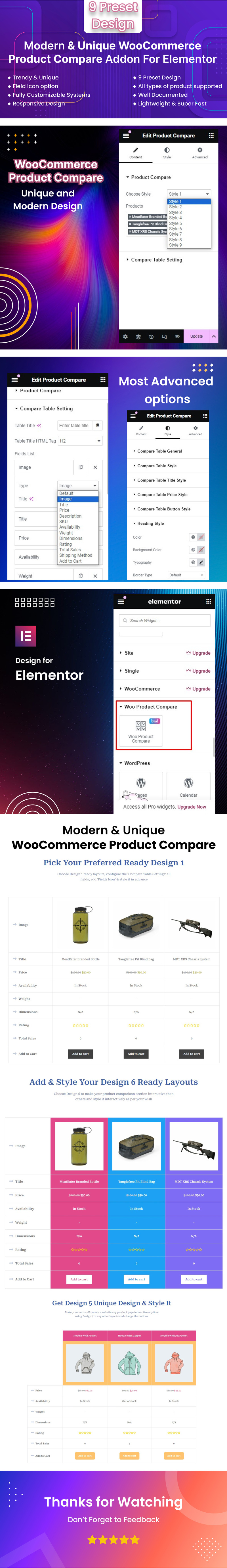 WooCommerce Product Compare WordPress Plugin For Elementor - Features Image 1