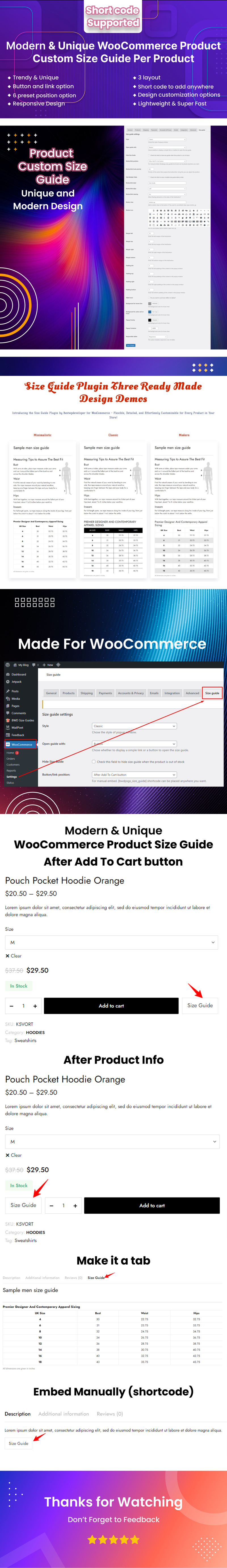 BWD Product Custom Size Guide WordPress Plugin For WooCommerce - Features Image 1