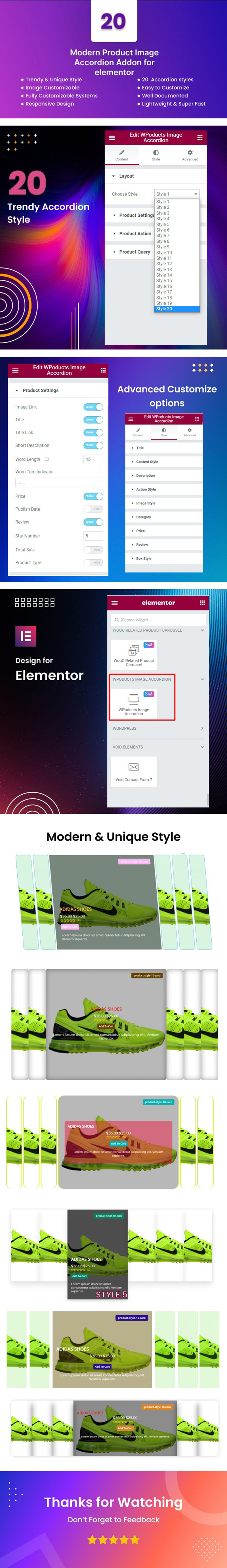 WooCommerce Product Image Accordion WordPress Plugin For Elementor - Features Image 1