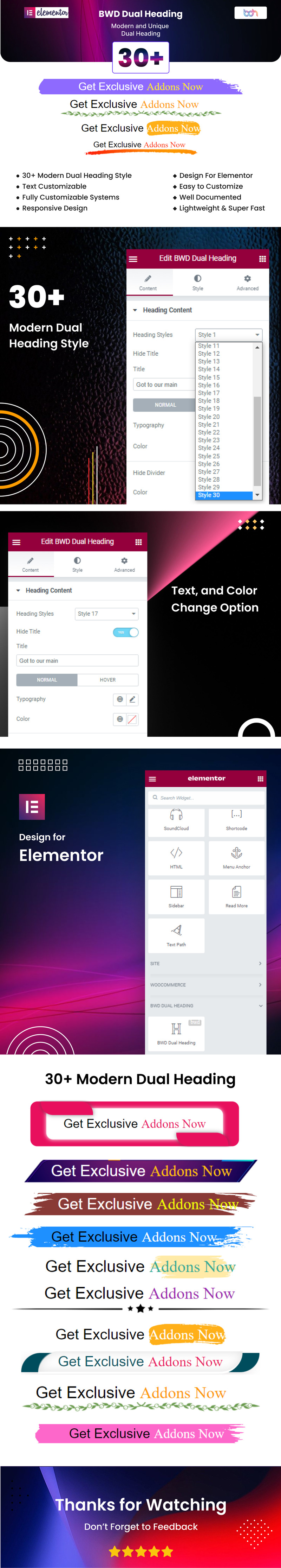 Dual Heading WordPress Plugin For Elementor - Features Image 1