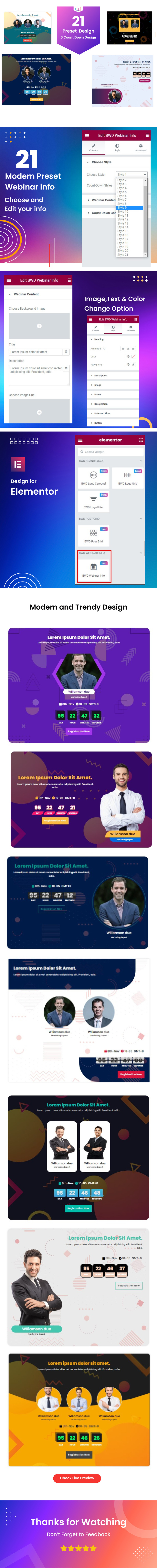 Webinar Info WordPress Plugin For Elementor - Features Image 1