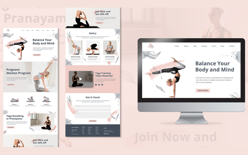 Yogaklass målsidesdesign PSD-mall - Features Image 1
