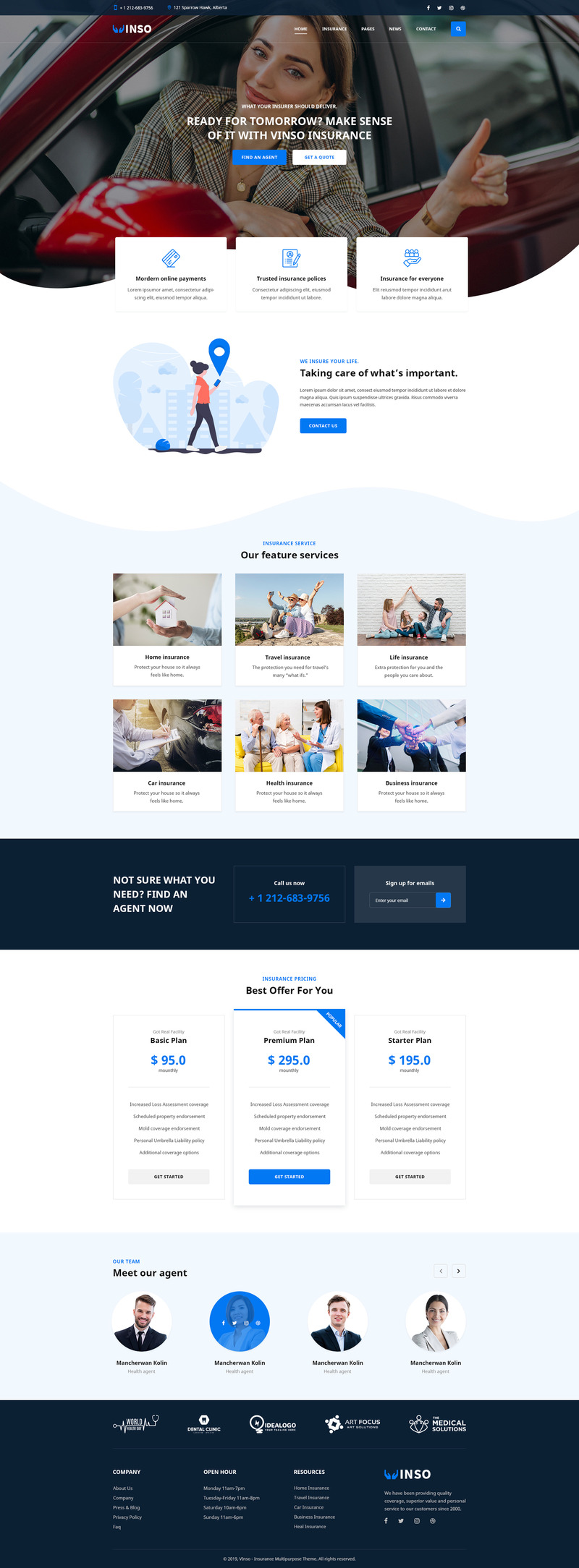Vinso - Insurance PSD Template - Features Image 2
