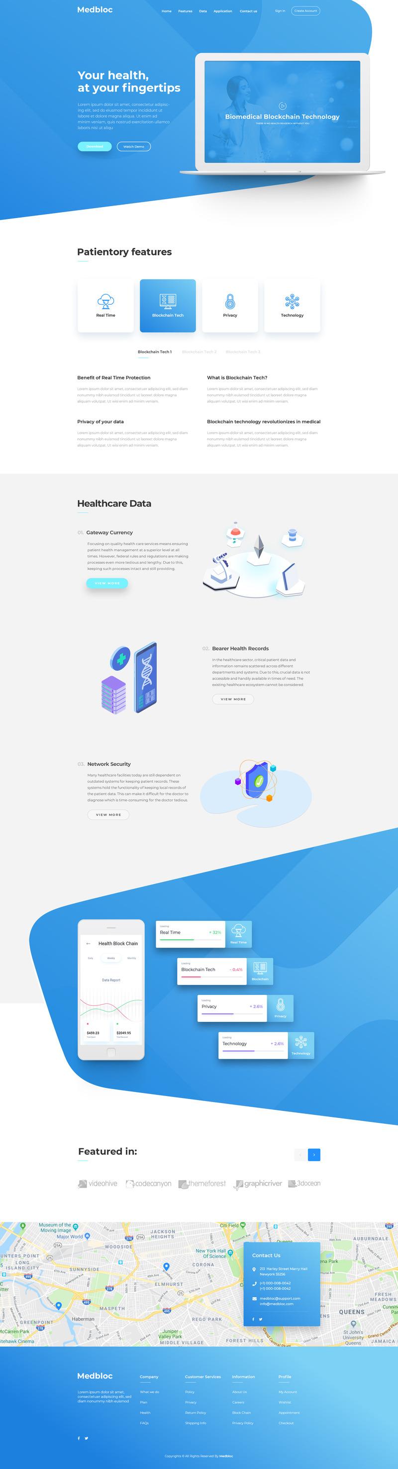 Free Medbloc - Landing Page PSD Template - Features Image 1