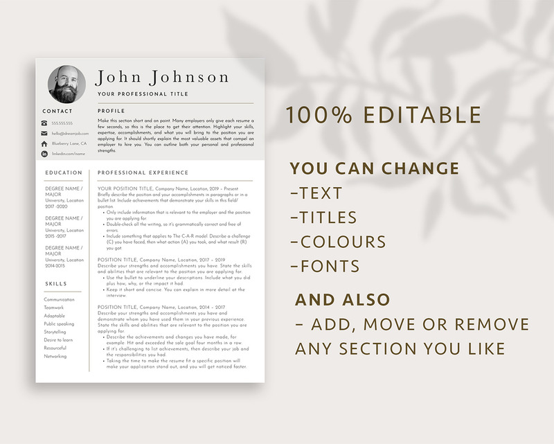 Modern Resume CV Template with Photo for WORDS and PAGES - Features Image 4