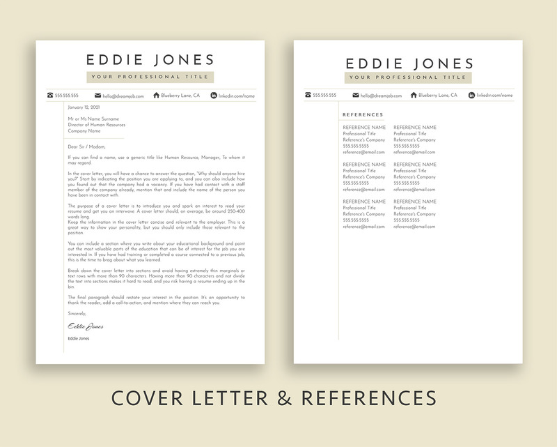 Eddie Word Pages afdrukbare CV-sjablonen - Functieafbeelding 3