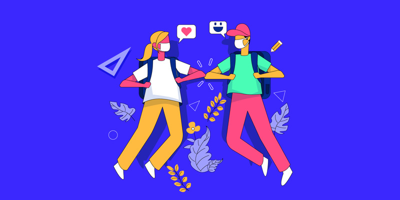 Ritorno a scuola per il nuovo concetto di illustrazione dello stile di vita normale Normal - Caratteristiche Immagine 1