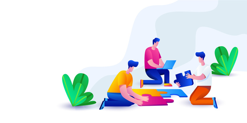 Praca zespołowa ilustracja koncepcja wektor projekt - Obraz funkcji 1