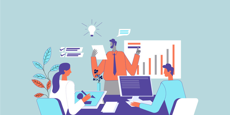 Вектор концепции иллюстрации командной работы сотрудников офиса - Features Image 1