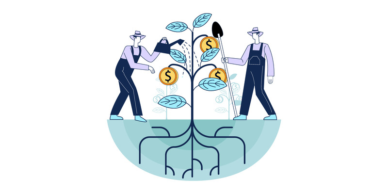 Büyüyen mali illüstrasyon kavramı vektör - Features Image 1