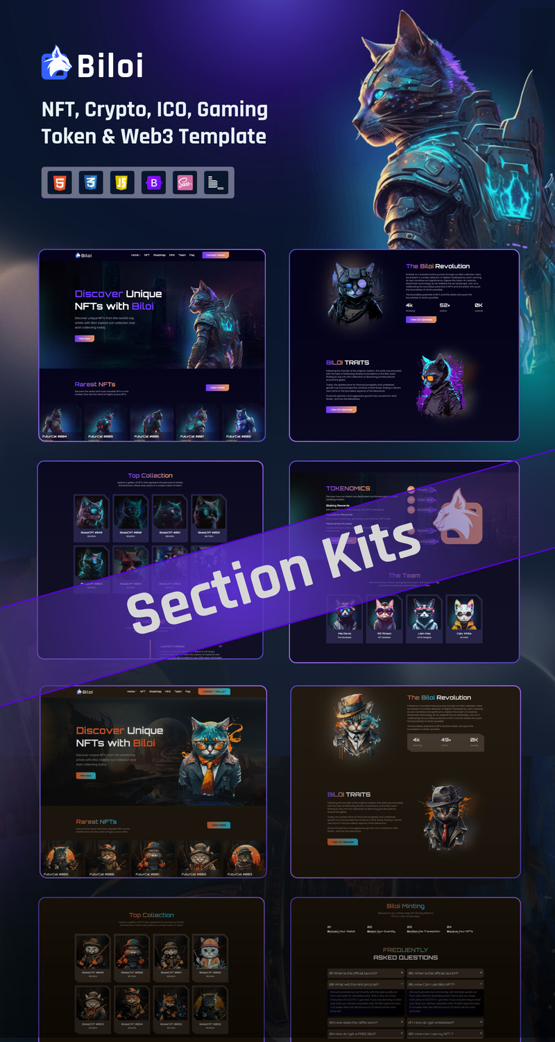 Biloi – Gegenereerde AI, NFT, Crypto, ICO, Gaming Token & Web3-sjabloon