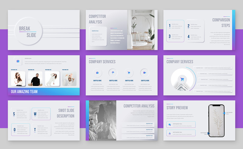 Neumorphism Powerpoint Presentation Template - Features Image 5