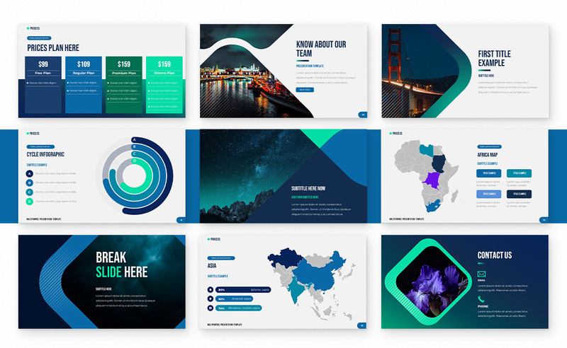 Шаблон презентации Process PowerPoint - Изображения фич 4