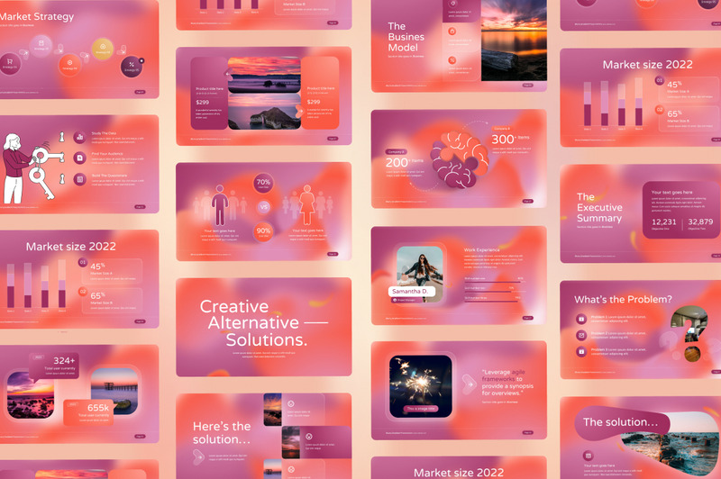 Modello di PowerPoint multiuso creativo sfocato - Caratteristiche Immagine 2